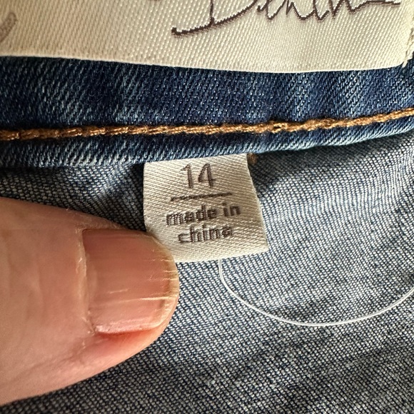 👖 C Denim Est. 1946 Flare Denim Skirt Size 14 Blue Stretch Midi Skirt - Picture 6 of 9